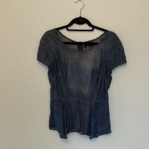 Flattering Denim Peplum Top